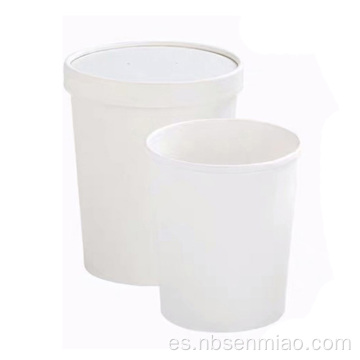 Cubo de sopa de calidad alimentaria de papel kraft blanco